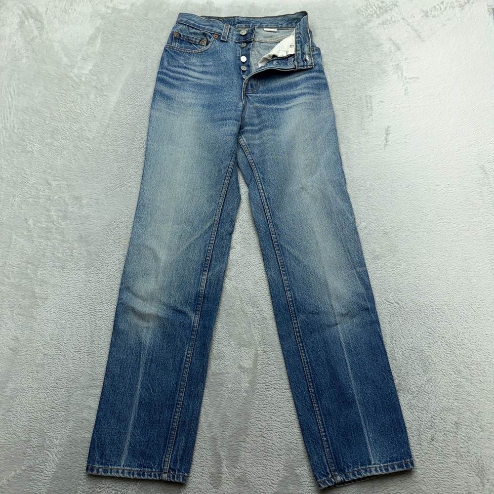 Vintage 80s Levi's 501 Jeans Womens 25 High Rise Straight Leg Denim Made in USA